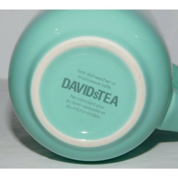 Davids Tea Teal Turquoise Gold Mosaic Design Nordic Tea Mug w Lid & steeper - Picture 7 of 8